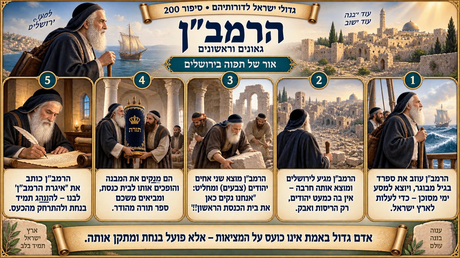 תמונת סיכום — גאונים וראשונים: הרמב"ן